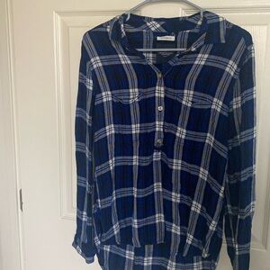 Blue Flannel Boyfriend Fit American Eagle size medium